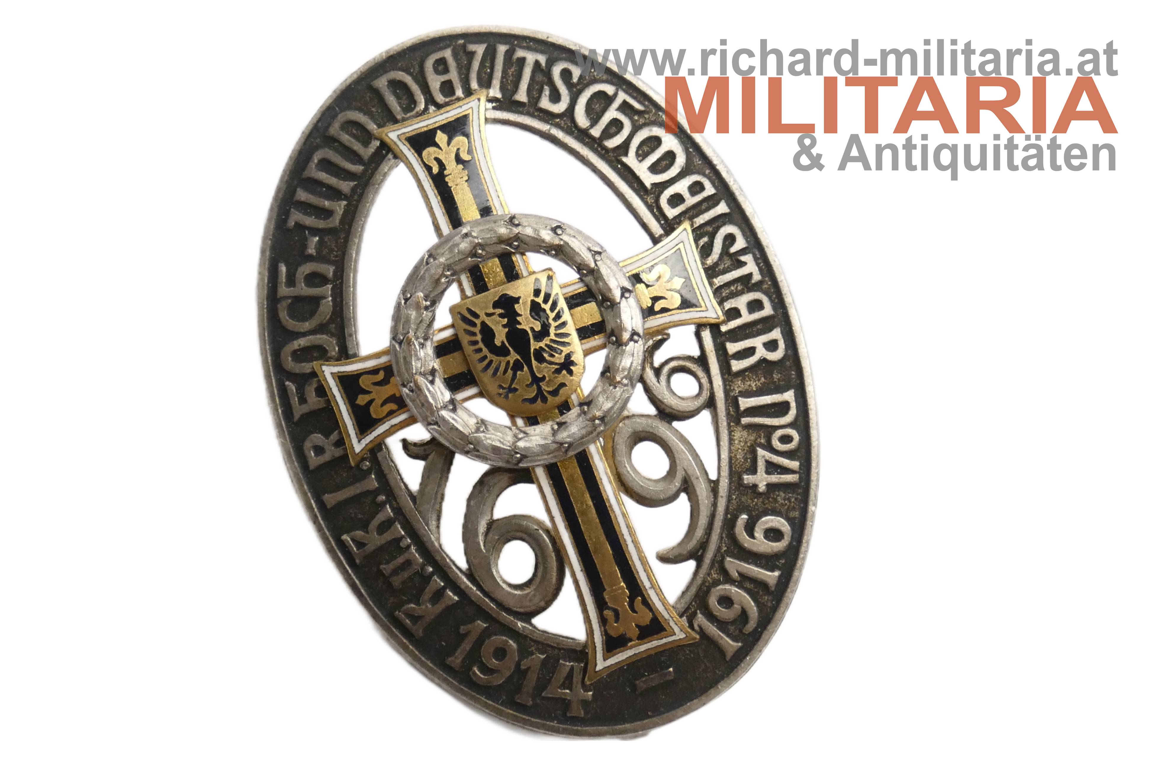 k.u.k. Kappenabzeichen - IR. Hoch- und Deutschmeister No. 4 - 1914-1916