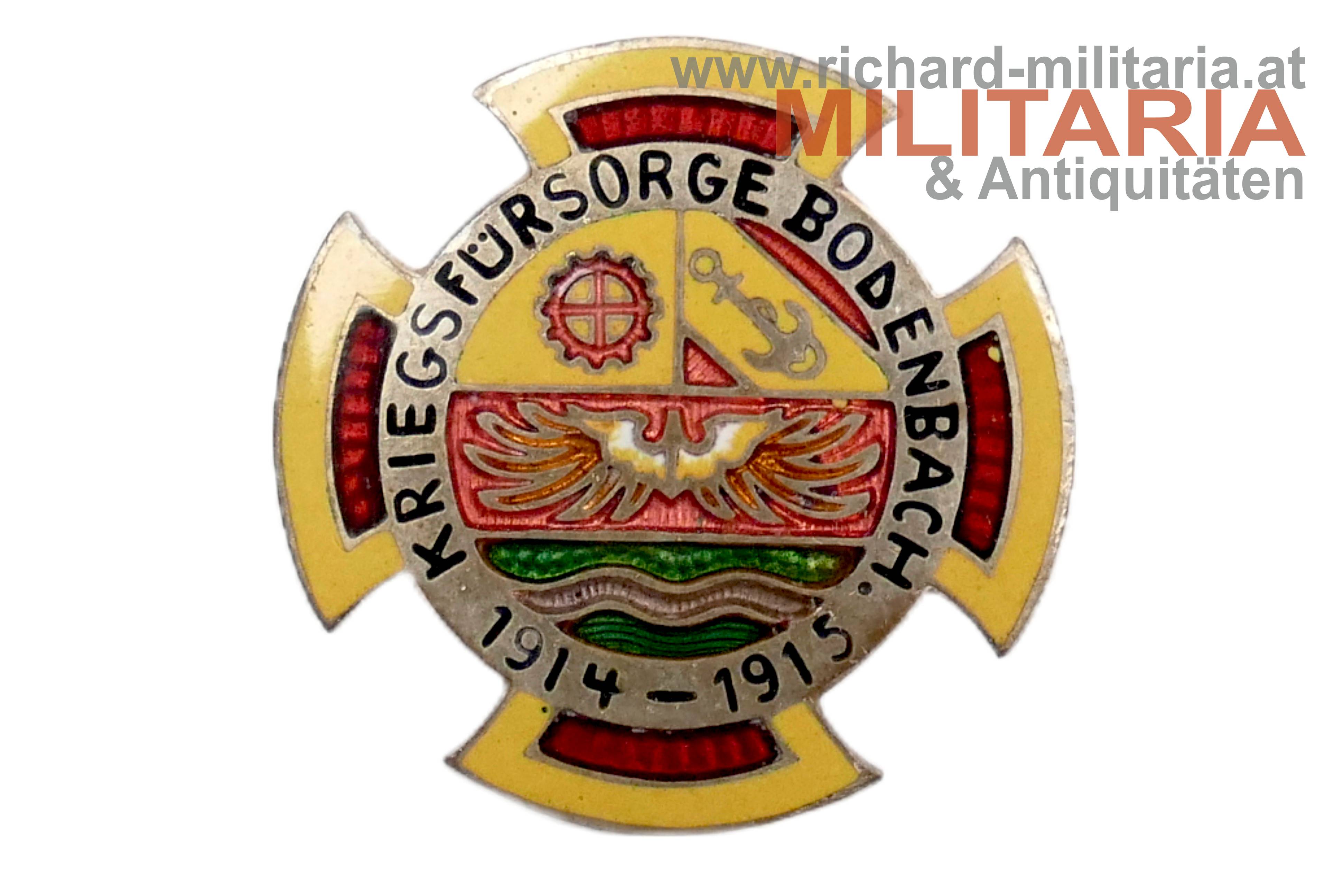 k.u.k. Kriegsfürsorge-Abzeichen - Bodenbach (Tetschen - Tschechien) 1914-1915