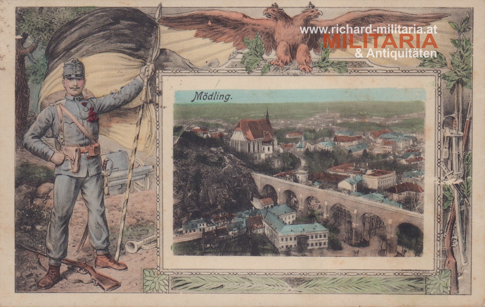 k.u.k. PK "Mödling" -Spendenbriefmarke Kaiser Karl und Zita