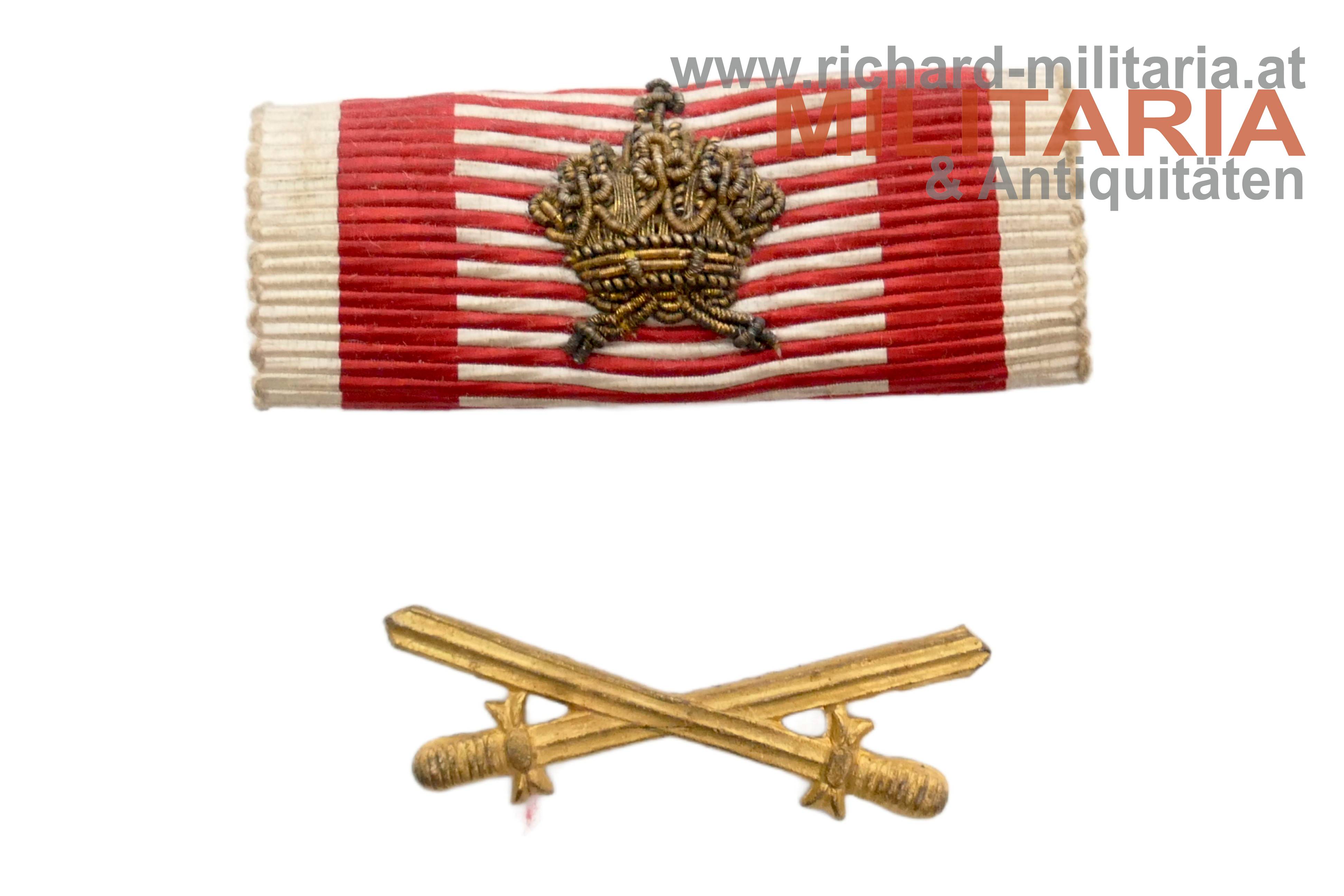 k.u.k. Einzelbandspange - gestickte Krone