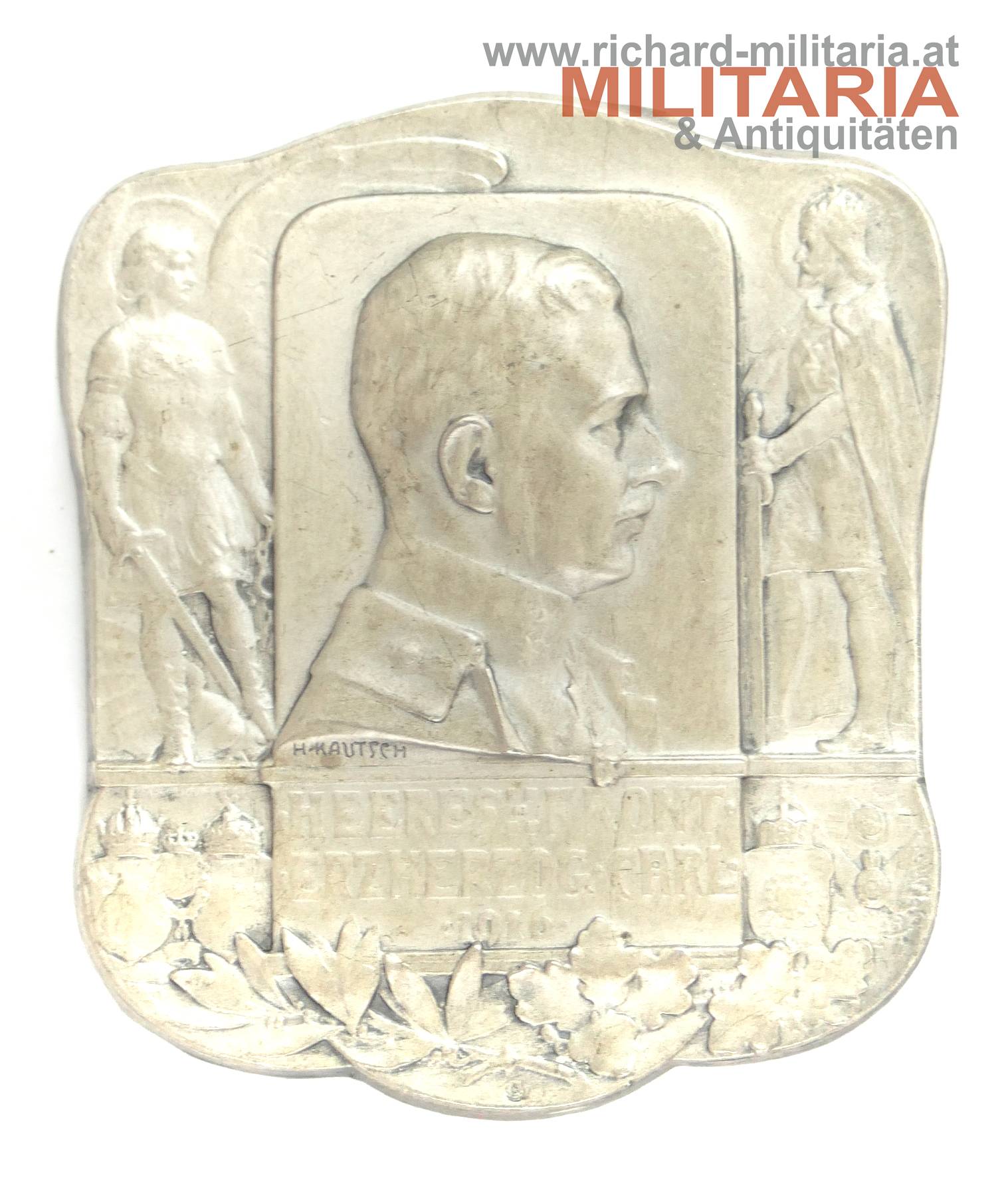 k.u.k. Kappenabzeichen - Heeresfront Erzherzog Karl 1916 -  SILBER