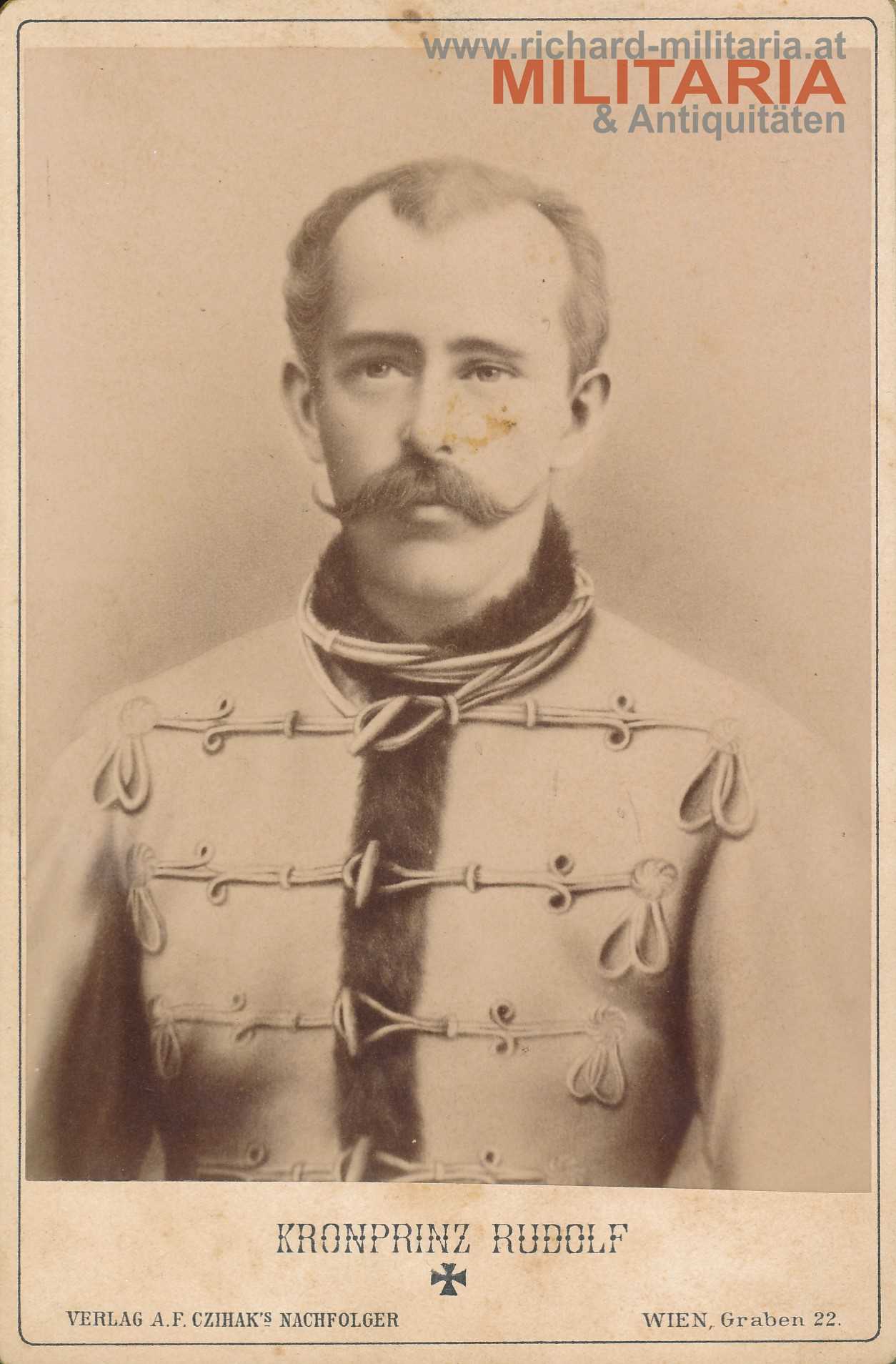 Kronprinz Rudolf - Sterbekarte auf Hartkarton