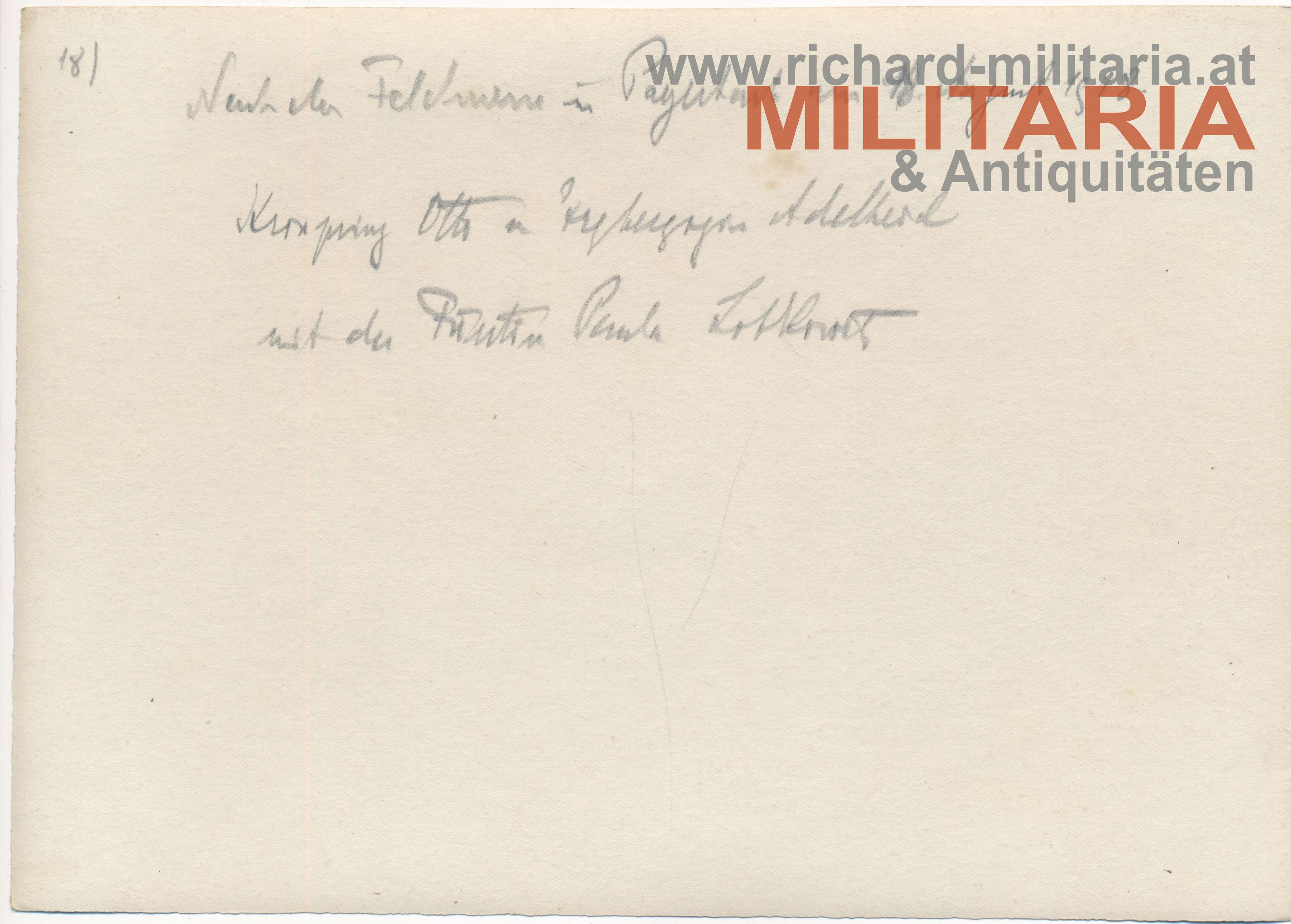 k.u.k. Pressefoto Kronprinz Otto und Adelheid / nach der Feldmesse Payerbach