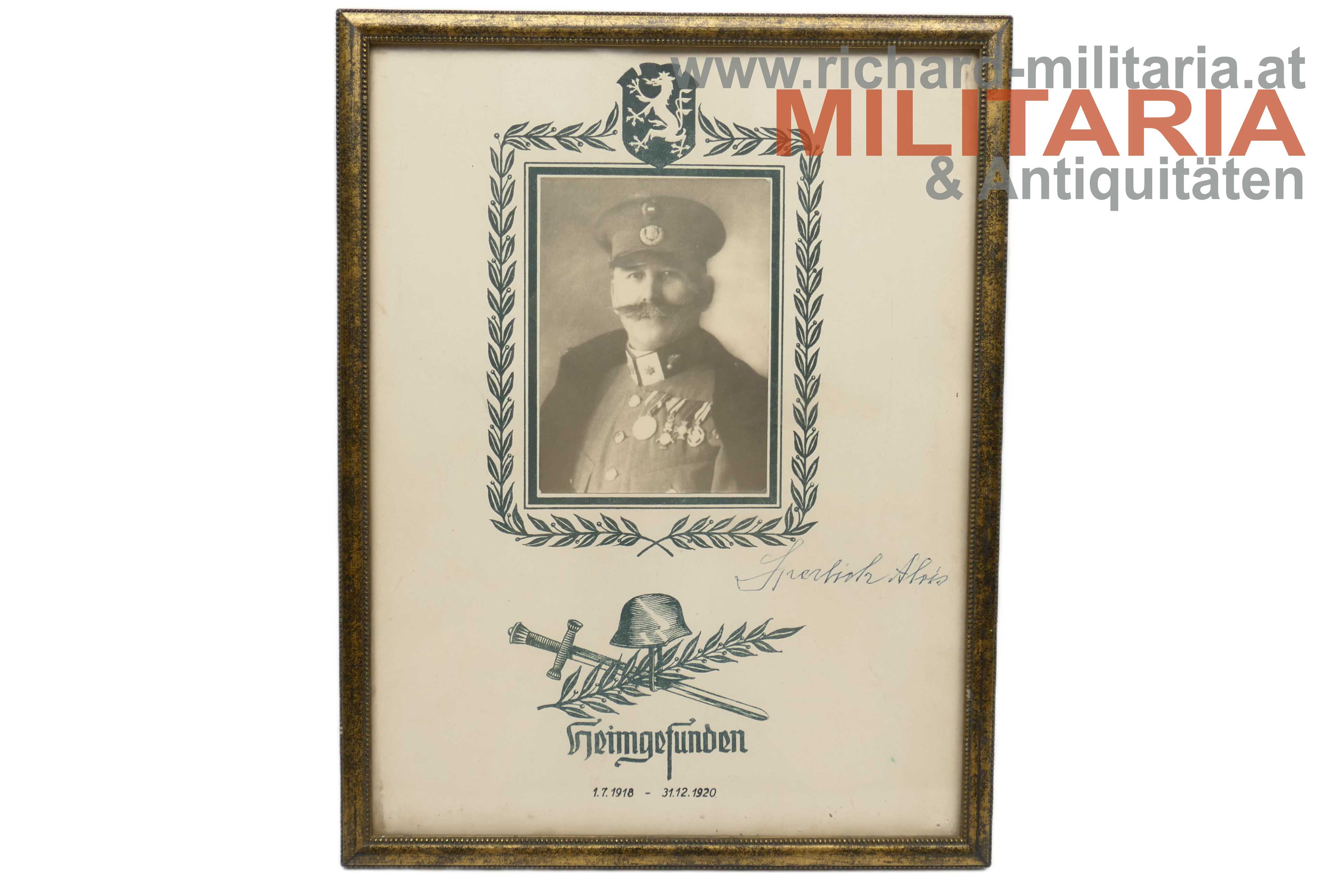 Weltkriegserinnerung - Gendarmerie - 1. Republik - 1.7.1918-31.12.1920 