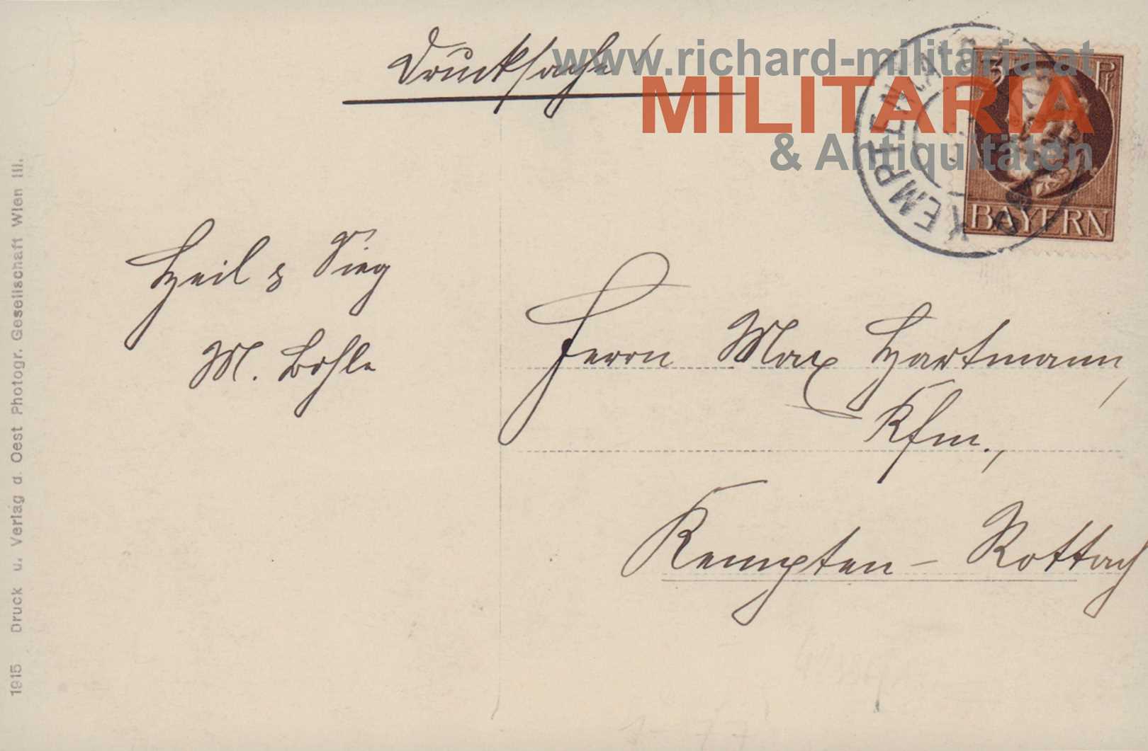 PK Erzh. Thronfolger im Gespräch mit Exc. Czibulka und seinen Generaloffizieren