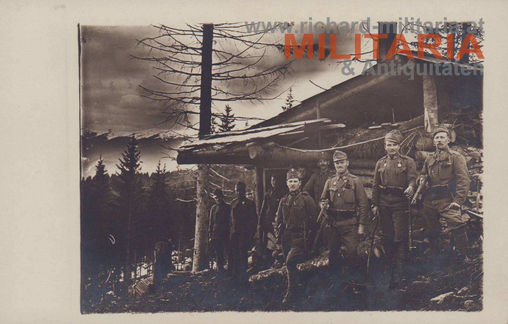 k.u.k. Foto - Soldaten an der Rogodze-Stellung im Winter 1918