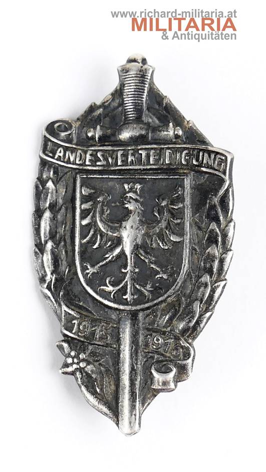 k.u.k. Kappenabzeichen - Landesverteidigung Tirol 1915 - 1916