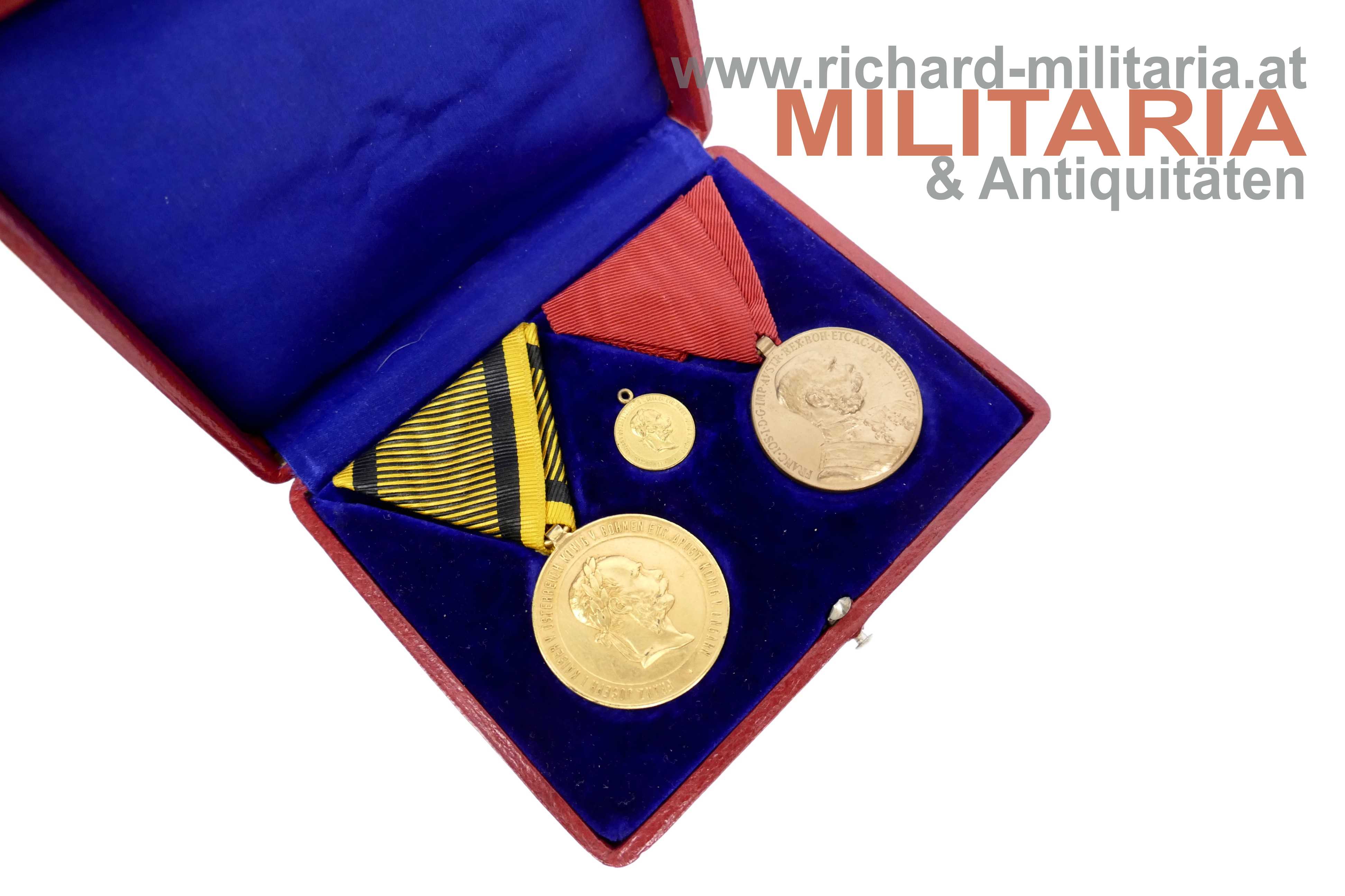 k.u.k. Kriegsmedaille 1873 + Signum Memoriae im GEMEINSCHAFTSETUI