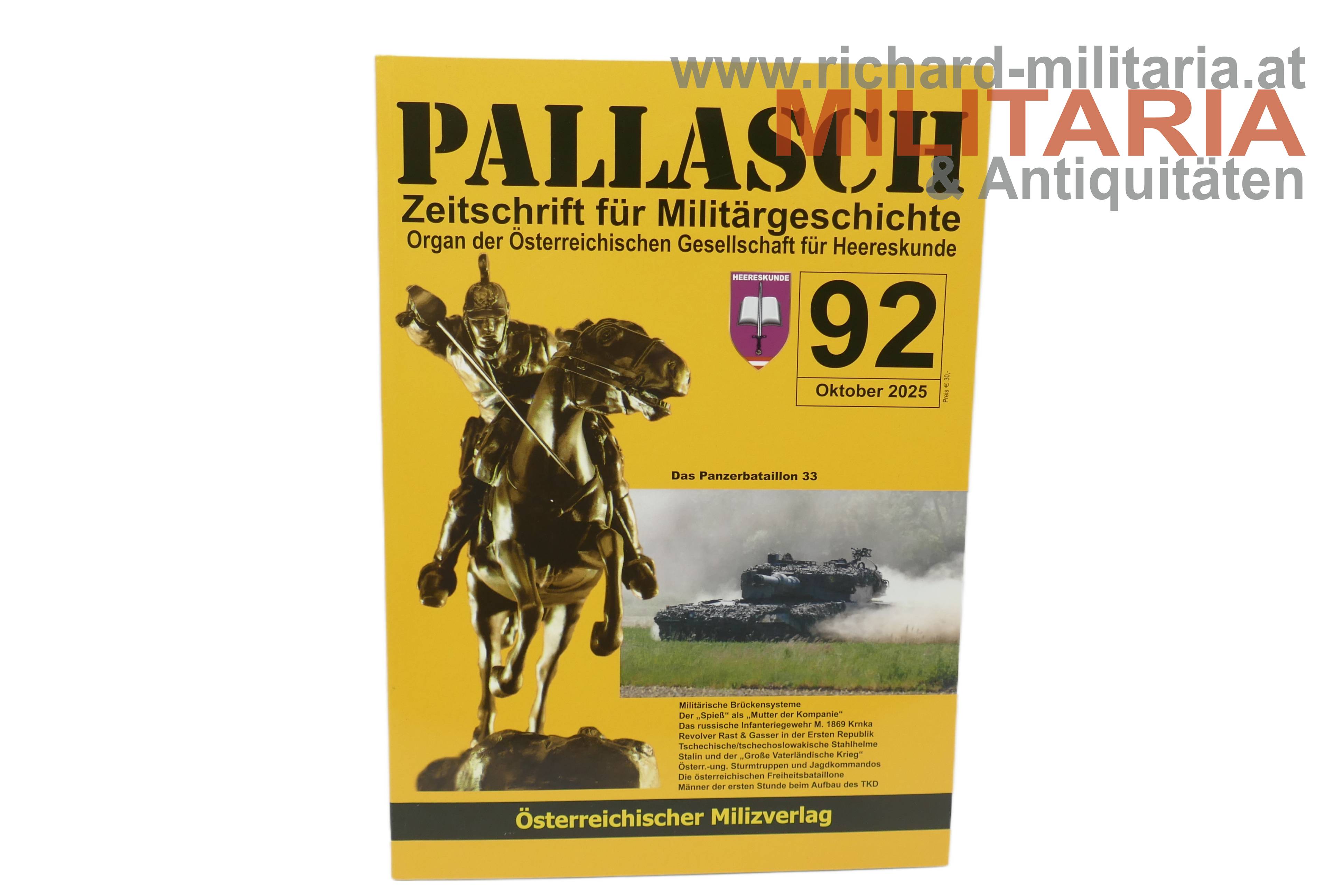 Pallasch Nr. 92 - Zeitschrift für Militärgeschichte