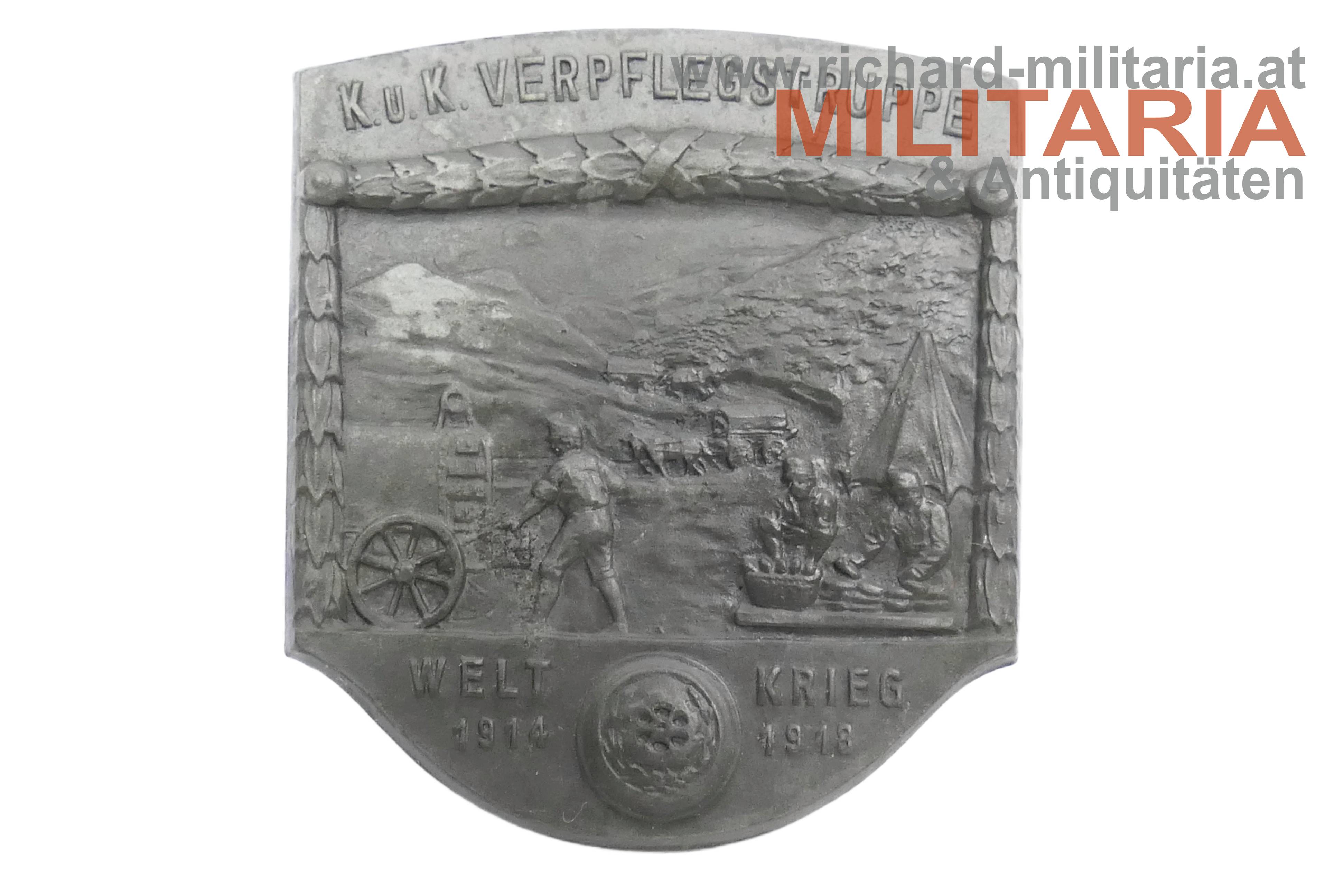 k.u.k. Kappenabzeichen - Verpflegungstruppe - Weltkrieg 1914-1918
