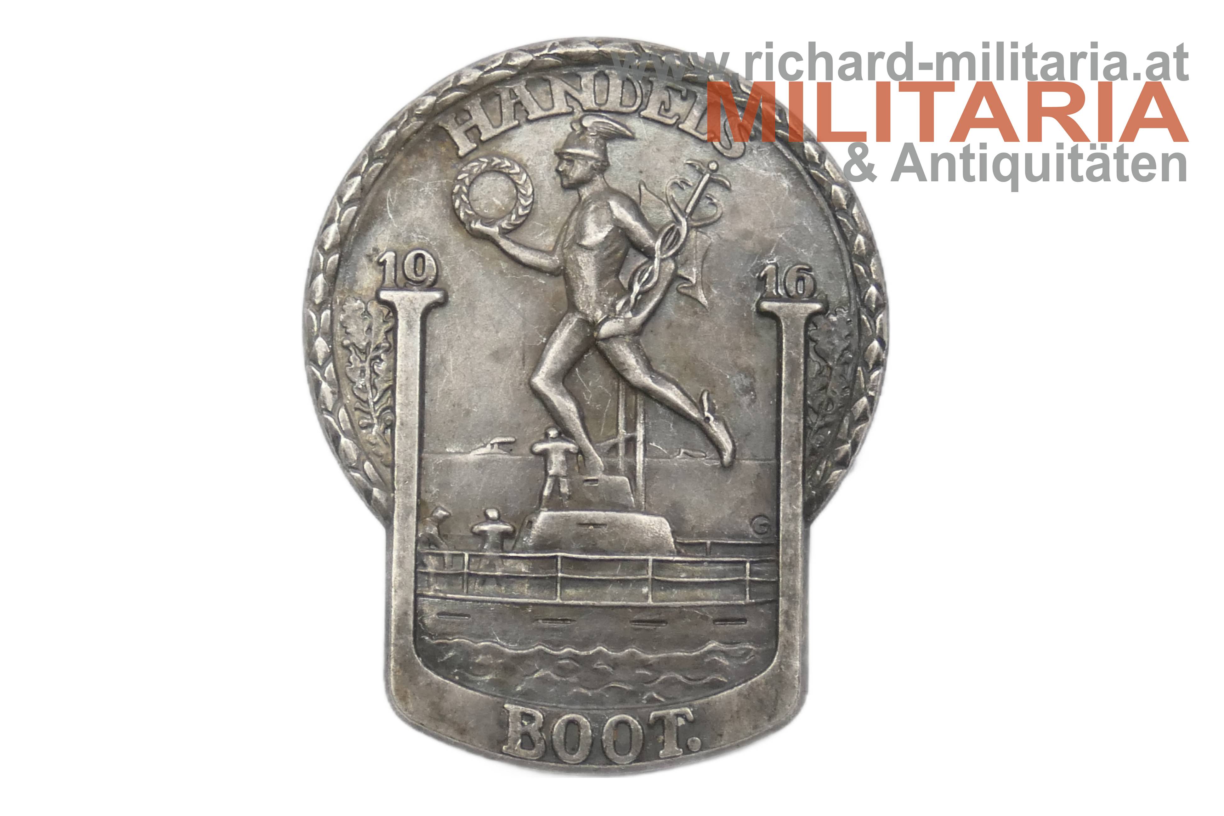 k.u.k. Kappenabzeichen Handels U-Boot 1916 (Silber?)