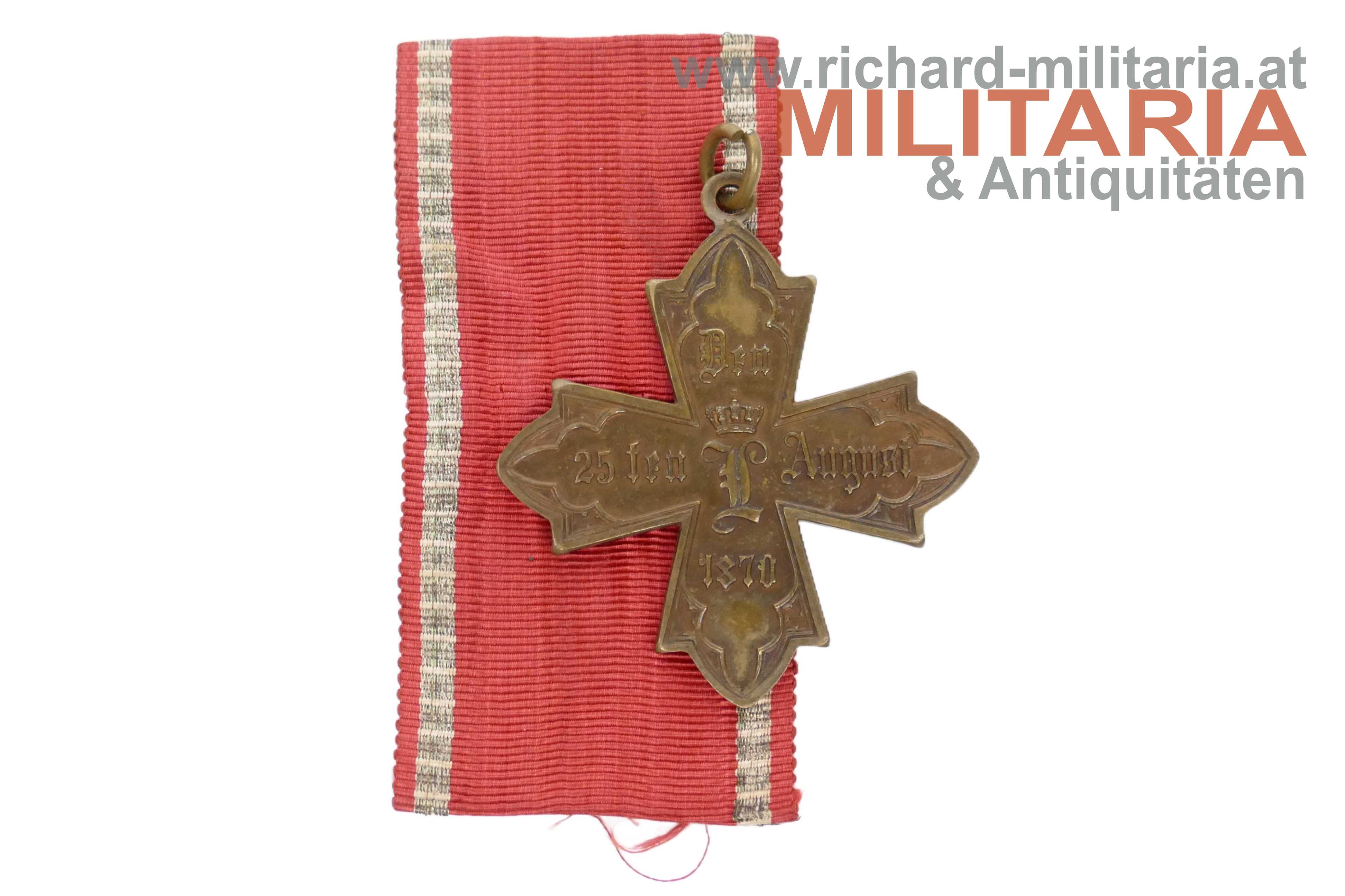 Hessen - Militär-Sanitätskreuz 1914 mit Bandabschnitt