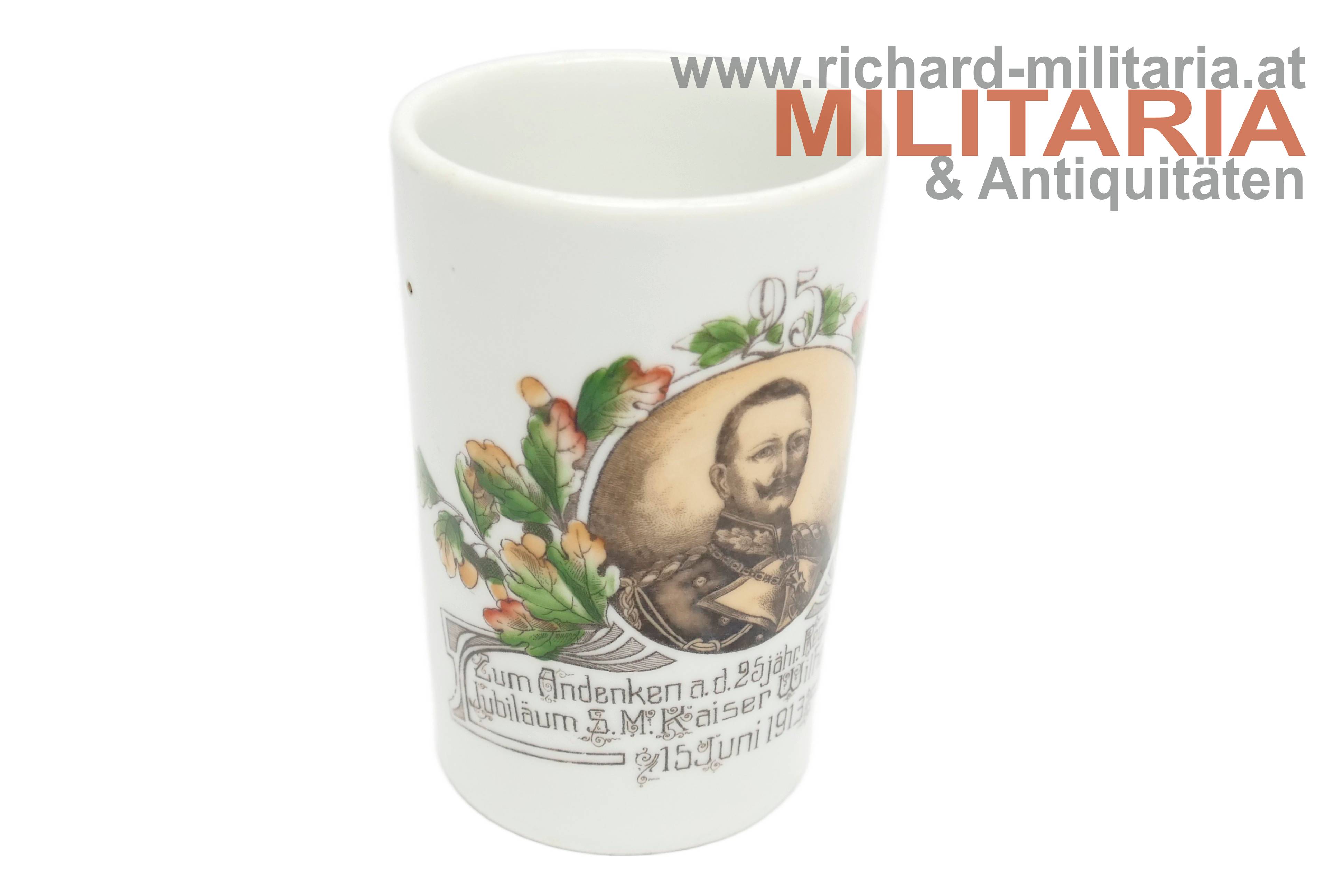 Deutsches Kaiserreich - patriotischer Becher z. 25. Regierungsjubiläum Kaiser Wilhelm II.