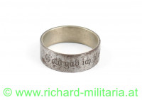 Patriotischer Ring "Gold gab ich für Eisen 1914" - SILBER-Einlage