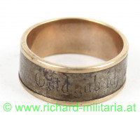 "Gold gab ich für Eisen" - Ring mit Goldeinlage