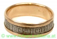 "Gold gab ich für Eisen ÖSK" - Ring - Goldeinlage