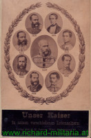 Hartkarton-Kauffoto "Unser Kaiser in seinen verschiedenen Lebensaltern"