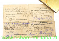 Legitimationskapsel - Tapferkeitsmedaillen - k.k. Schützen-Reg. 25 